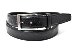 クロコダイルレザー　メンズベルト　30mm幅　「プレリーギンザ」　NB87350　ブラック　正面