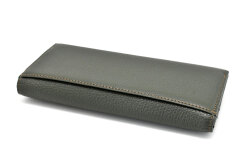 ItalianDeerskin （イタリアンディア） 長財布（小銭入れあり） 「プレリー1957」 NP17014　カーキ　裏面