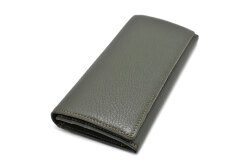 ItalianDeerskin （イタリアンディア） 長財布（小銭入れあり） 「プレリー1957」 NP17014　カーキ　正面