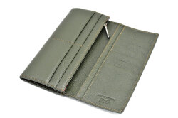 ItalianDeerskin （イタリアンディア） 長財布（小銭入れあり） 「プレリー1957」 NP17014　カーキ　内作り
