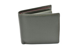 ItalianDeerskin （イタリアンディア） 二つ折り財布（小銭入れあり） 「プレリー1957」 NP17112　カーキ　正面