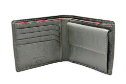 ItalianDeerskin （イタリアンディア） 二つ折り財布（小銭入れあり） 「プレリー1957」 NP17112　カーキ　内作り