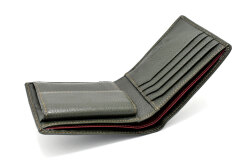 ItalianDeerskin （イタリアンディア） 二つ折り財布（小銭入れあり） 「プレリー1957」 NP17112　カーキ　内作り