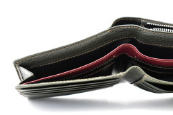 ItalianDeerskin （イタリアンディア） 二つ折り財布（Ｆ小銭入れあり） 「プレリー1957」 np17814　カーキ　特徴