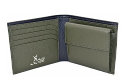 Silky Deer（シルキーディア） 二つ折り財布（小銭入れあり）「プレリーギンザ 」 NP58025 カーキ　内作り