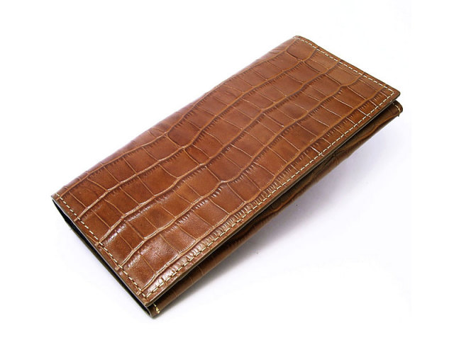CROCO CROSS(クロコクロス) 長財布 「プレリー1957」 NP14112 チョコ 正面