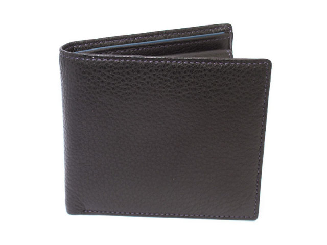 ItalianDeerskin (イタリアンディア) 二つ折り財布(小銭入れあり) 「プレリー1957」 NP17112 クロ 正面