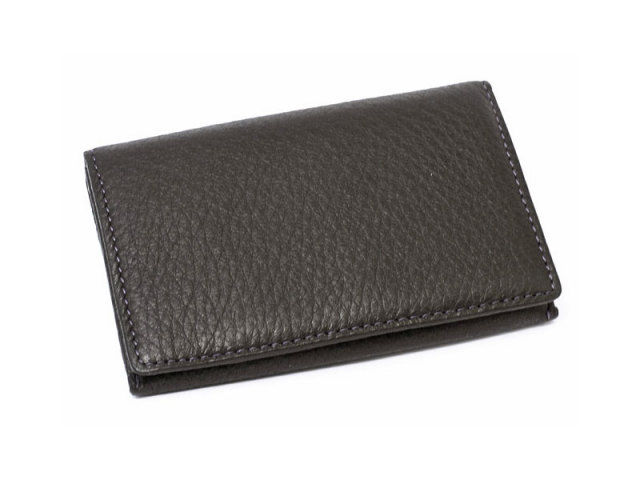 ItalianDeerskin (イタリアンディア) 名刺入れ 「プレリー1957」 NP17470 クロ 正面