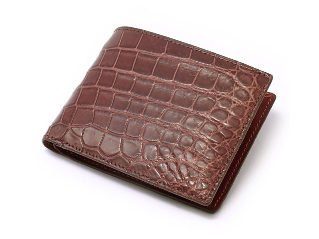 Crocodile (クロコダイル) 二つ折り財布(小銭入れあり) 「革巧」 NP31150 マロン 正面