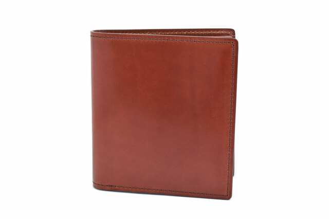 Natural Cordovan(ナチュラルコードバン) コンパクト二つ折り財布(小銭入れなし) 「プレリーギンザ」 NP48624 チョコ 正面