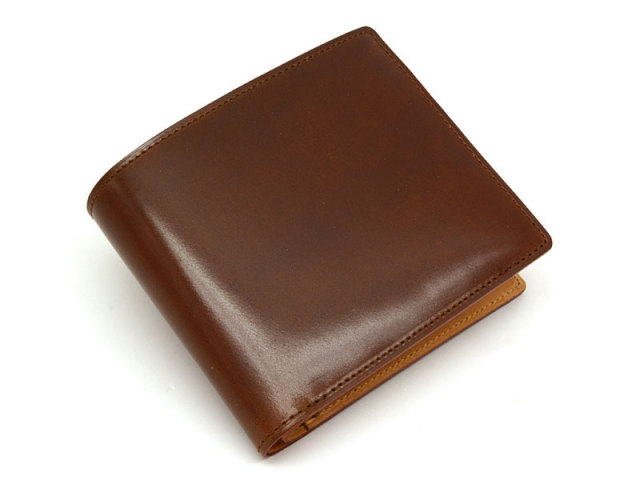 JUWEL Cordovan(ジュエルコードバン) 二つ折り財布(小銭入れあり) 「プレリーギンザ」 NPJ1135 チョコ 正面