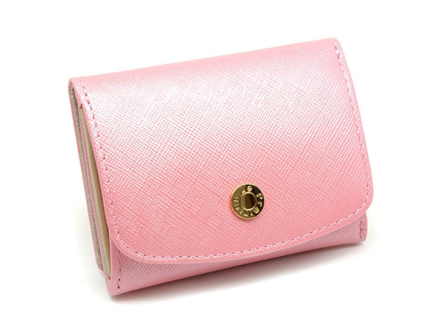 NPL1385 Bijue（ビジュー） 三つ折り財布（小銭入れあり）　「ル・プレリー 」  ピンク　正面