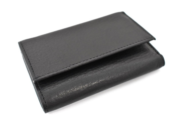 Glove high soft leather(グローブハイソフトレザー) 三つ折り財布(小銭入れあり)「プレリーギンザ」 NPM4213 クロ 正面