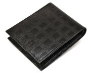 Checker emboss（チェッカーエンボス） 二つ折り財布（小銭入れあり）  「DAKSダックス」　DP25113　クロ　正面