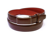 コードバン　ベルト スライドバックル式　「プレリーギンザ」　NB15421　チョコ　正面