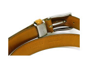 牛革　チャ系色バリエーションベルト 30mm幅 ピン式 「プレリーギンザ」 NB17710　オリーブ　裏面