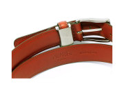 牛革　チャ系色バリエーションベルト 30mm幅 ピン式 「プレリーギンザ」 NB17710　サドルブラウン　裏面