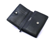 印伝　トンボ柄　二つ折り財布（小銭入れあり）　「ル・プレリー 」  NPE5212　クロ／シロ　内作り