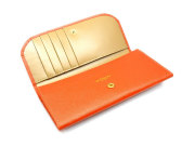 Bijou（ビジュー） コンパクト長財布（小銭入れあり）　「ル・プレリー 」 NPL1195　オレンジ　内作り