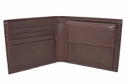 Glove high soft leather（グローブハイソフトレザー） 二つ折り財布（小銭入れあり）「プレリーギンザ」　NPM4118　チョコ　内作り