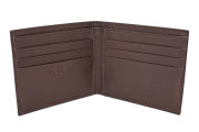 Glove high soft leather（グローブハイソフトレザー） 二つ折り財布（小銭入れなし）「プレリーギンザ」　NPM4514　チョコ　内作り