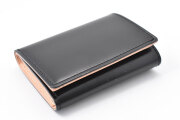 コードバン　スマートコンパクト　三つ折り財布 「プレリーギンザ」　NPM7022 クロ　正面