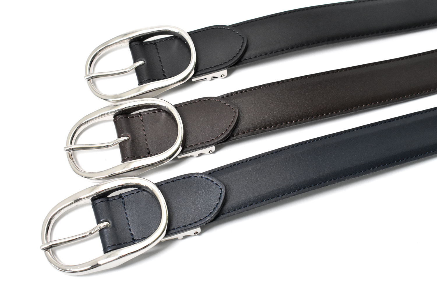 国産スムースレザー＆真鍮バックル　メンズ　カジュアルベルト　「プレリーギンザ」　NB29010　カラー