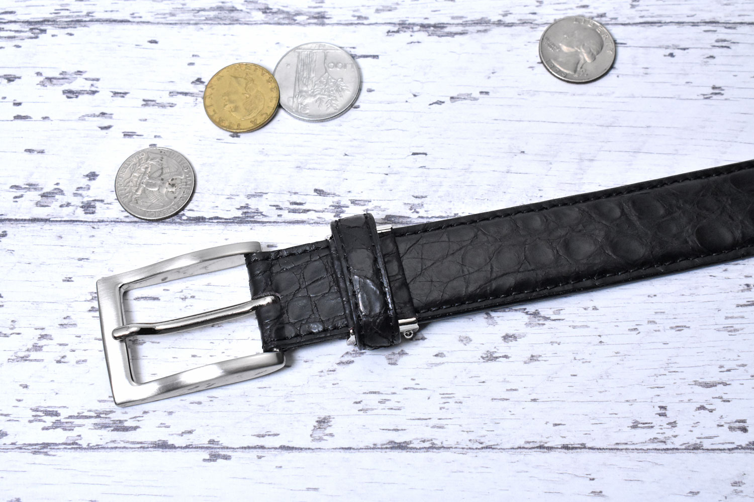 クロコダイルレザー　メンズベルト　30mm幅　「プレリーギンザ」　NB87350　イメージ画像