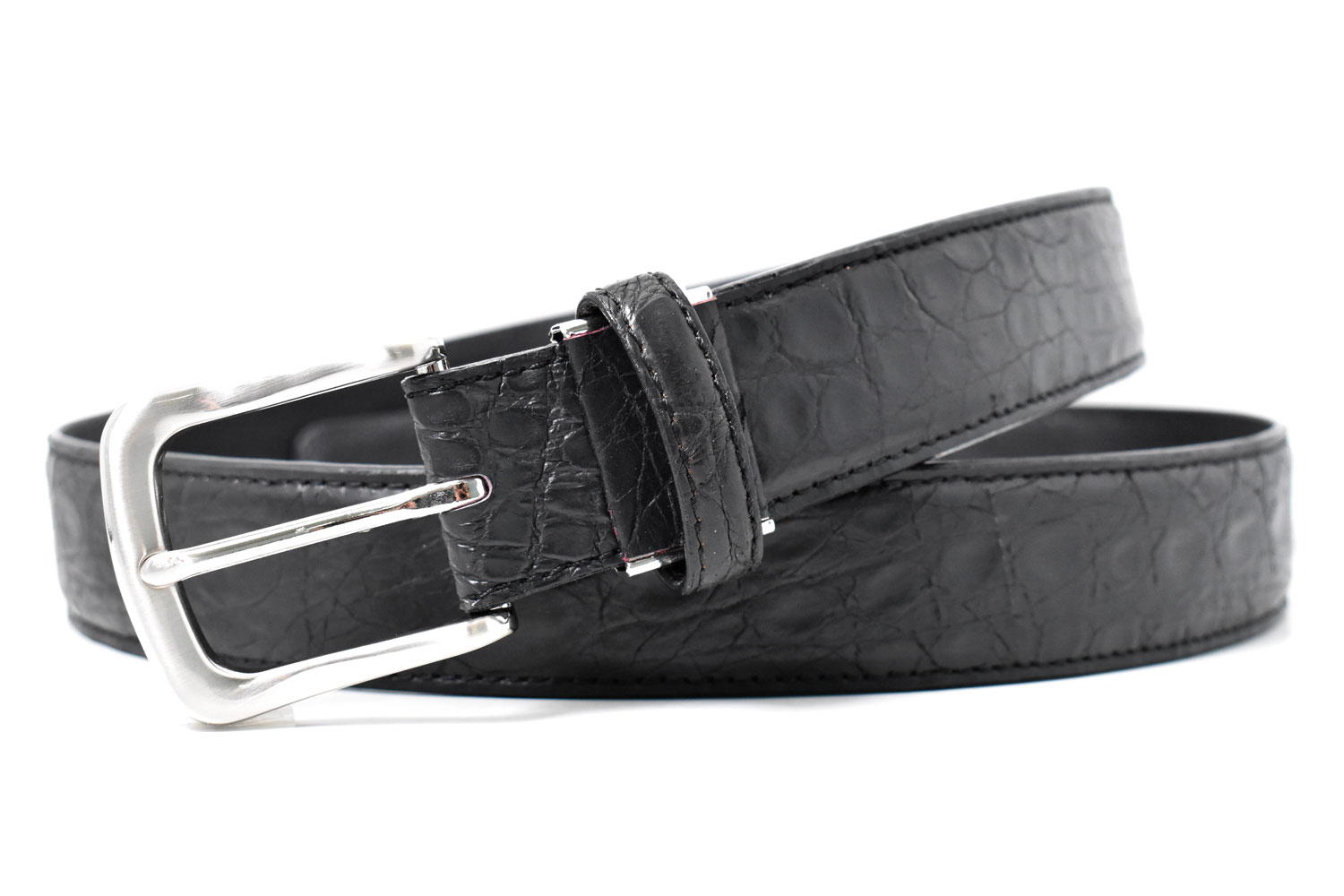 クロコダイルレザー　メンズベルト　35mm幅　「プレリーギンザ」　NB87450　イメージ画像